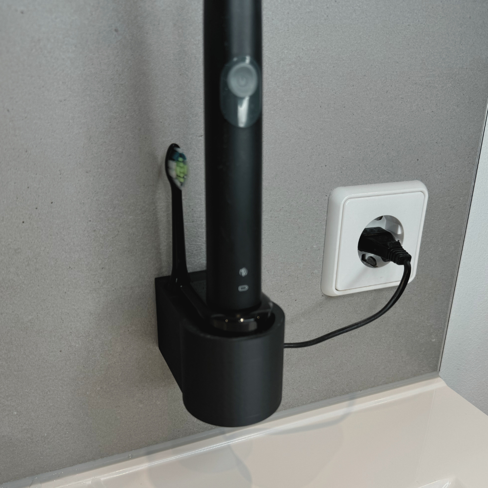 Zahnbürstenhalterung für Philips Sonicare, Airfloss, Flexcare, HX - ohne Kabelsalat - für die Steckdose oder als Wandhalterung