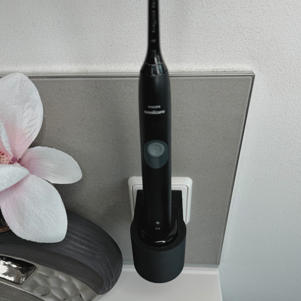 Zahnbürstenhalterung für Philips Sonicare, Airfloss, Flexcare, HX - ohne Kabelsalat - für die Steckdose oder als Wandhalterung