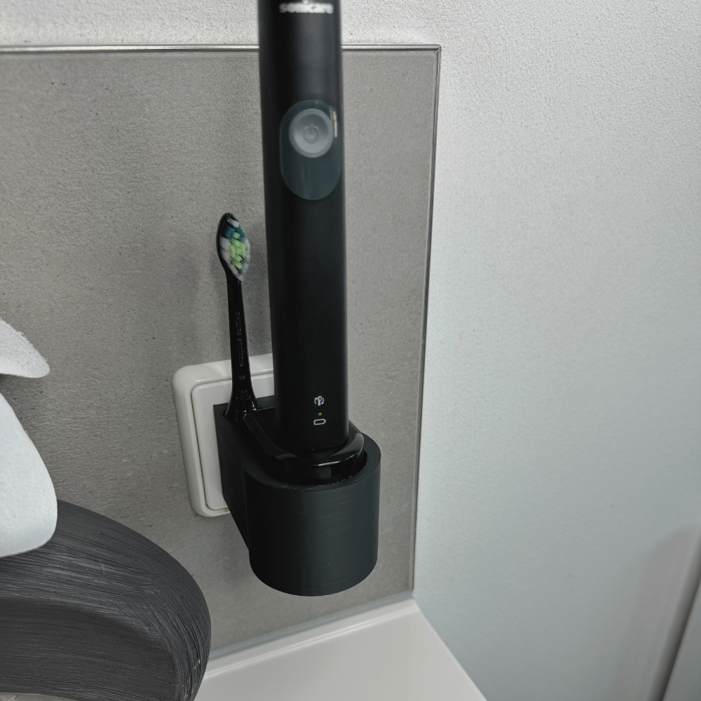 Zahnbürstenhalterung für Philips Sonicare, Airfloss, Flexcare, HX - ohne Kabelsalat - für die Steckdose oder als Wandhalterung