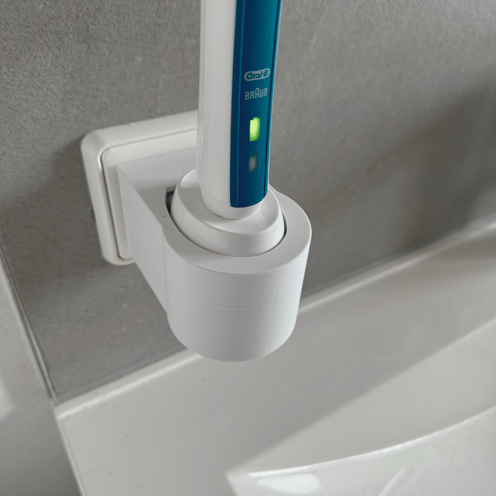 Zahnbürstenhalterung für Oral-B Genius, Professional Care iO 3,4,5,6... - ohne Kabelsalat - für die Steckdose oder als Wandhalterung