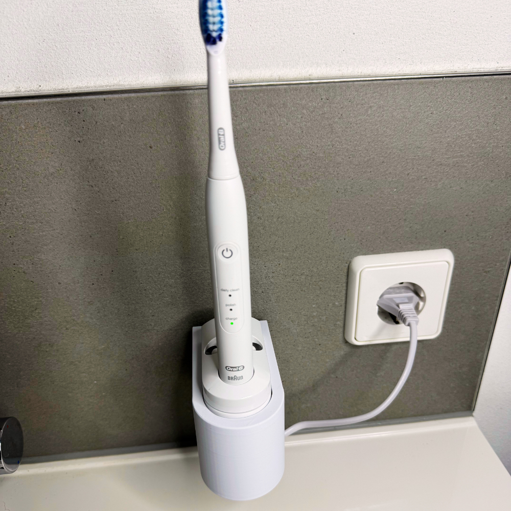 Zahnbürstenhalterung für Oral-B Pulsonic, Sonic Complete, Pulsonic SmartSeries - ohne Kabelsalat - für die Steckdose oder als Wandhalterung