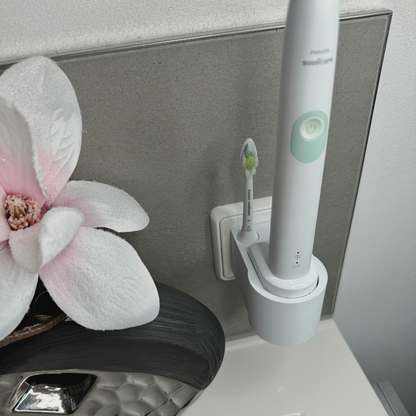 Zahnbürstenhalterung für Philips Sonicare, Airfloss, Flexcare, HX - ohne Kabelsalat - für die Steckdose oder als Wandhalterung