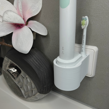 Zahnbürstenhalterung für Philips Sonicare, Airfloss, Flexcare, HX - ohne Kabelsalat - für die Steckdose oder als Wandhalterung