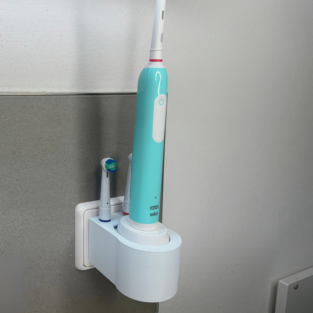 Zahnbürstenhalterung für Oral-B Genius, Professional Care iO 3,4,5,6... - ohne Kabelsalat - für die Steckdose oder als Wandhalterung