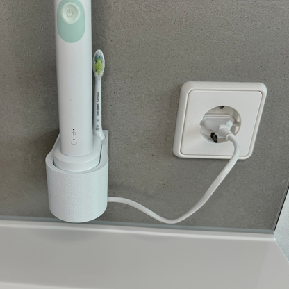 Zahnbürstenhalterung für Philips Sonicare, Airfloss, Flexcare, HX - ohne Kabelsalat - für die Steckdose oder als Wandhalterung