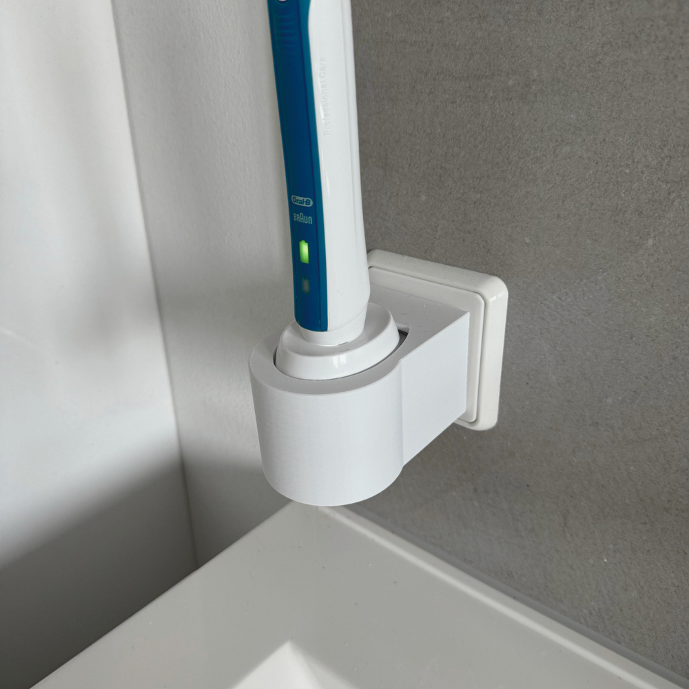 Zahnbürstenhalterung für Oral-B Genius, Professional Care iO 3,4,5,6... - ohne Kabelsalat - für die Steckdose oder als Wandhalterung